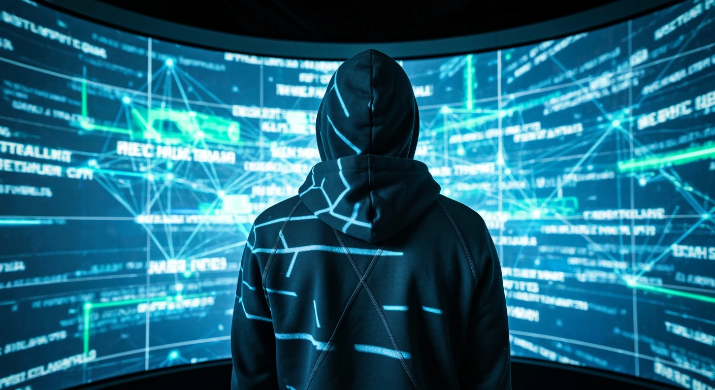 Person viewing a complex, fragmented digital news feed with glowing data streams, illustrating information overload and the challenge of navigating misinformation in modern news consumption.